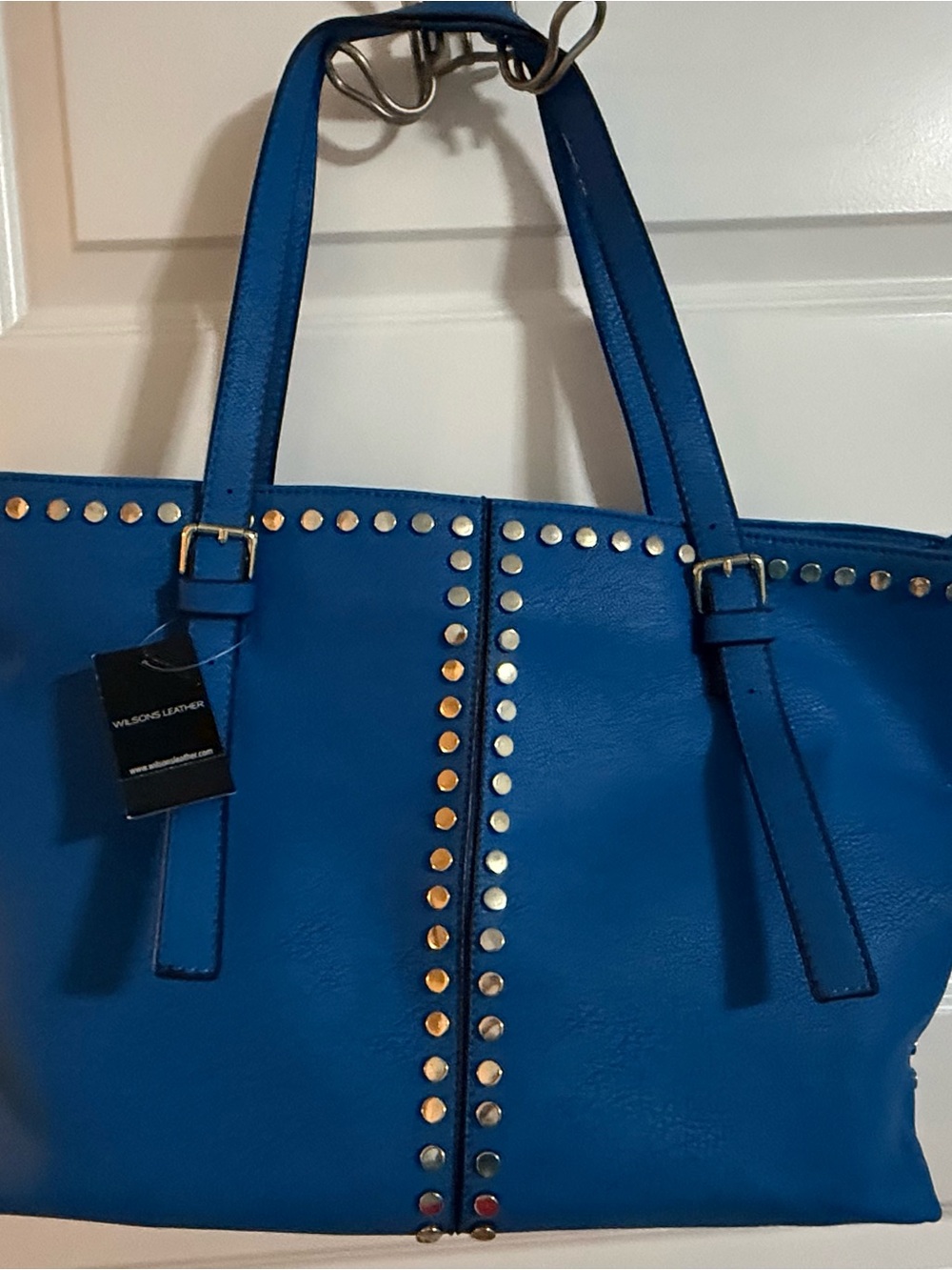 Wilsons Leather Tristen Studded Tote Bag | Vibrant Blue | NWT